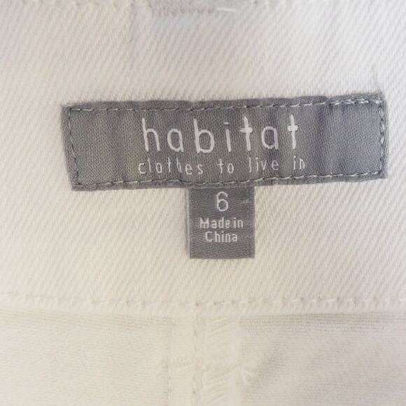 Habitat Women's Perfect Crop Jean White Sz‎ 6 Wide Leg Front Pocket Classic - Picture 6 of 9
